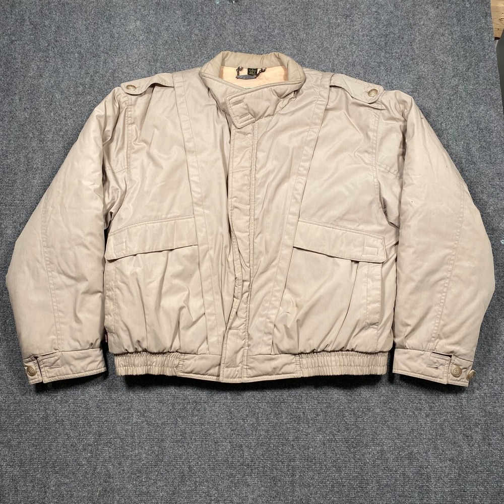 Levi's Vintage 80s Men's Winter Coat Size‎ L Beige Puffer Bomber